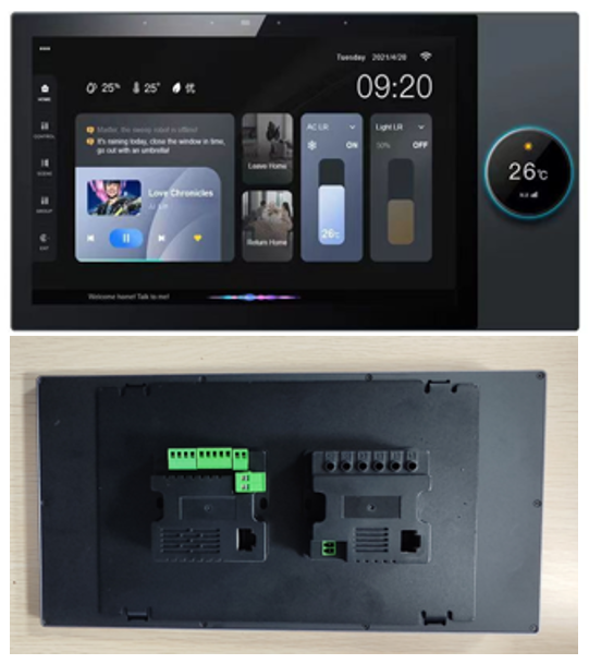 Tuya 10-Inch Smart Home Control Panel, Android Touchscreen, WiFi, Bluetooth, App, Dedicated Multi-Room Smart Hub, Black Panel
